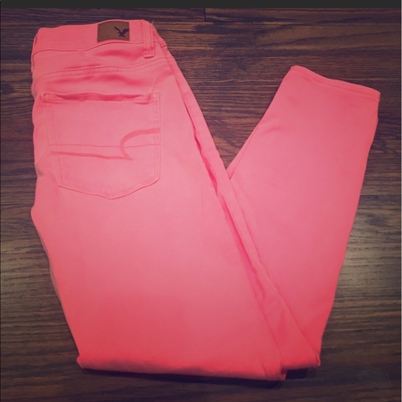American Eagle Stretch spring skinny jeans coral - Picture 2 of 3