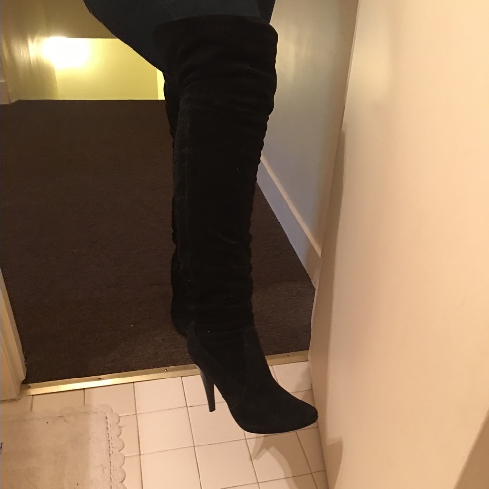 Suede Thigh High Platform Boots