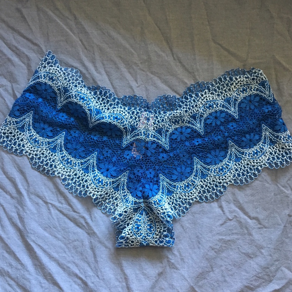 Blue and white lace panties from VS