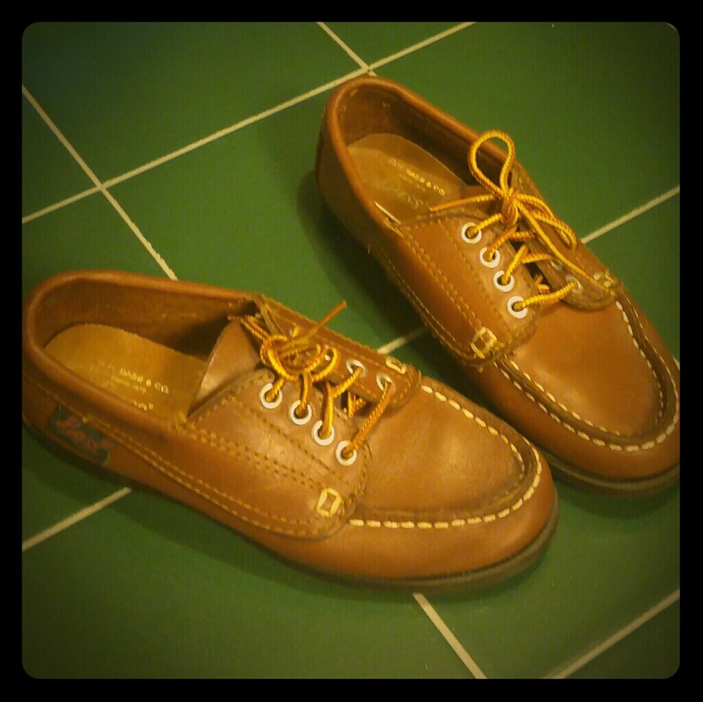 Boys G.H. Bass Dock Shoes Brown Leather Size 1