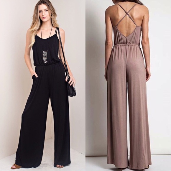 Black Wide Leg Jumpsuit — Last One! - Picture 4 of 8
