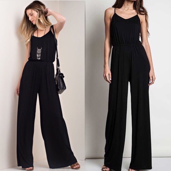 Black Wide Leg Jumpsuit — Last One! - Picture 3 of 8