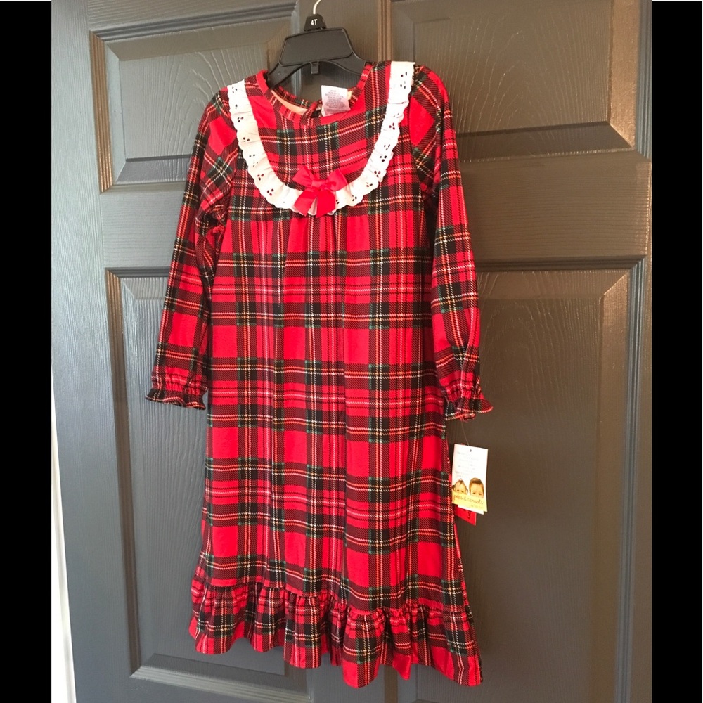 Girls Plaid Night Gown Size 4T