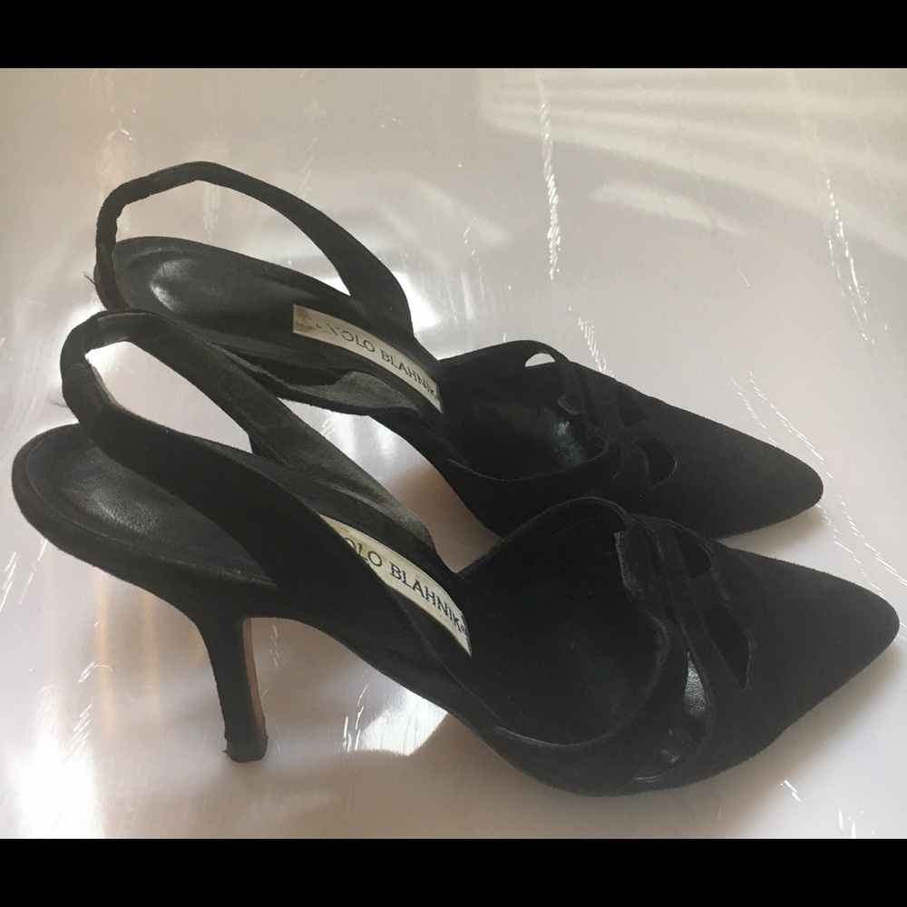 Manolo Blahnick Suede Slingbacks