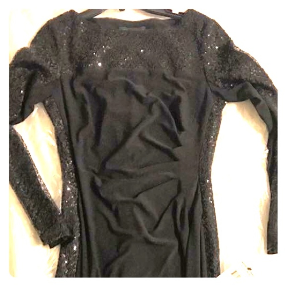 Long sleeve sequin cocktail dress