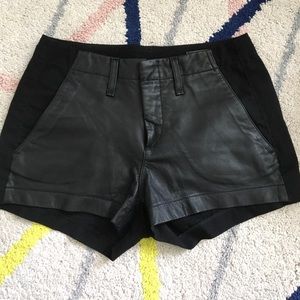 rag & bone black leather shorts
