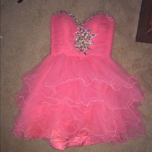 PINK SHORT TULLE PROM/HOMECOMING/FORMAL DRESS