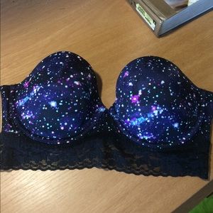 PINK galaxy strapless bra