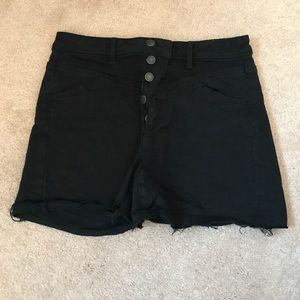 Black jean shorts