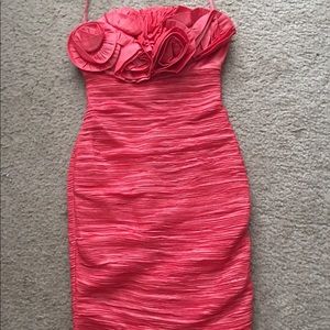 Arden B coral flower bouquet dress