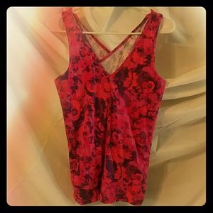 GAIAM pink and purple floral tank