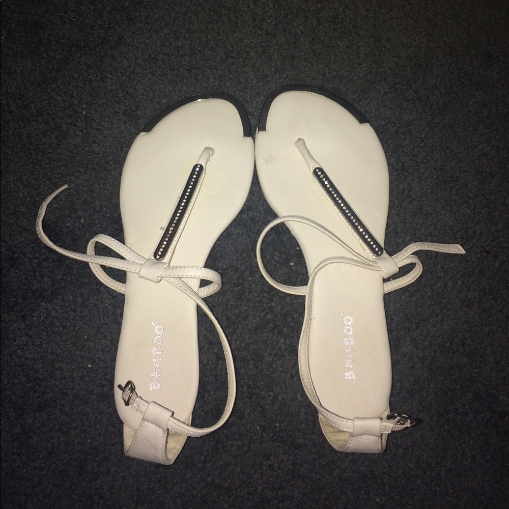 White strap on sandals