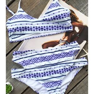 Two piece, high waisted bathing suit