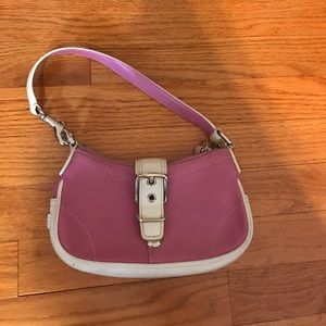Pink Coach mini purse with buckle