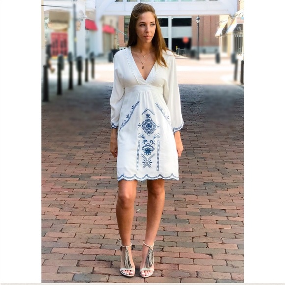 LAST ONE! Embroidered Empire Dress - Picture 2 of 3