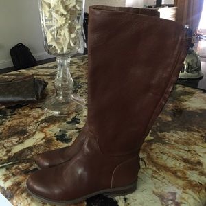 Nine West Tall cognac brown leather Boot