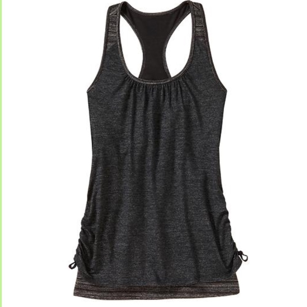Athleta xxs support tank, grey/black