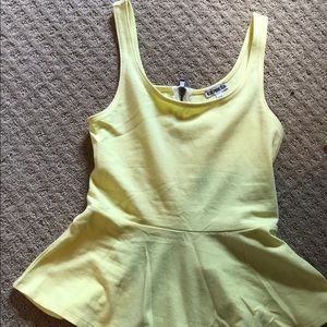 Peplum light yellow top