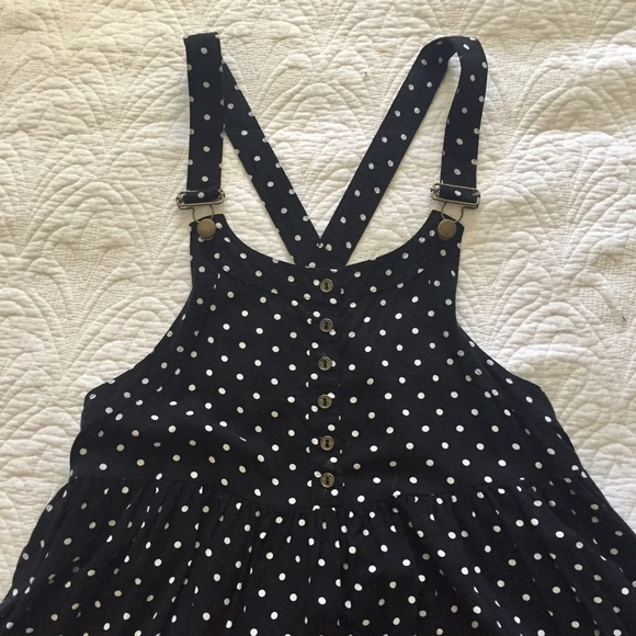Xhilaration Dresses Blackwhite Polka Dot Overall Jumper Dress Poshmark