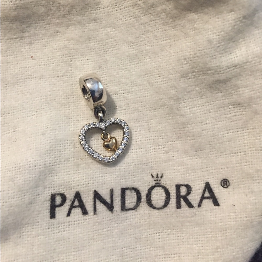 Forever in my heart Pandora Twotone Dangle charm