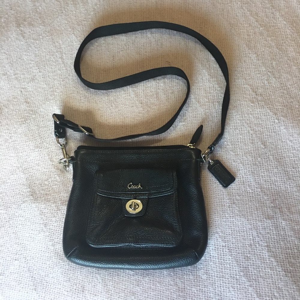 Black Leather Coach Crossbody Bag