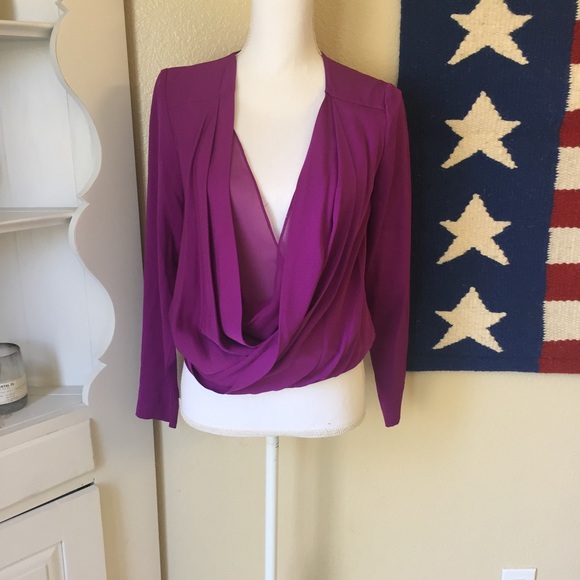 Diane von Furstenberg Purple Issie Silk Top - Picture 2 of 6
