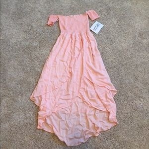 Lucy love baby pink off shoulder dress