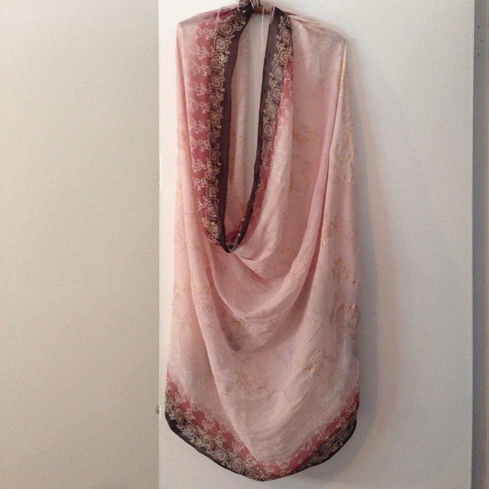 Pink & brown gauzy sarong