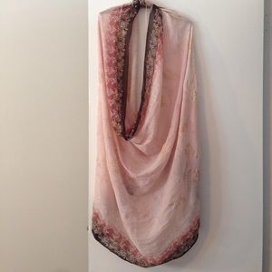 Pink & brown gauzy sarong