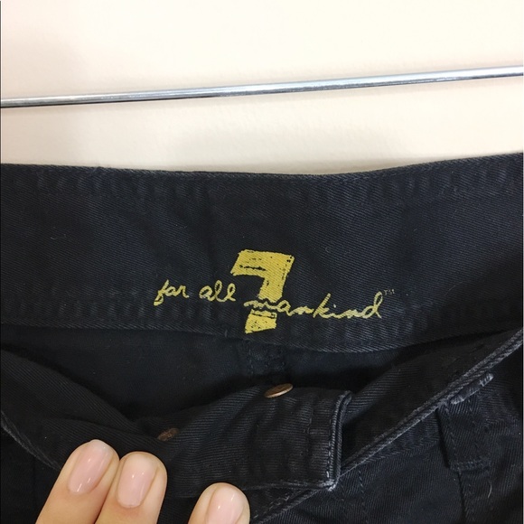 7 For All Mankind Black Denim Skirt - Picture 3 of 5