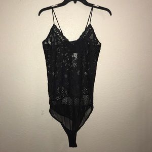 NWT Kendall and Kylie black lace bodysuit