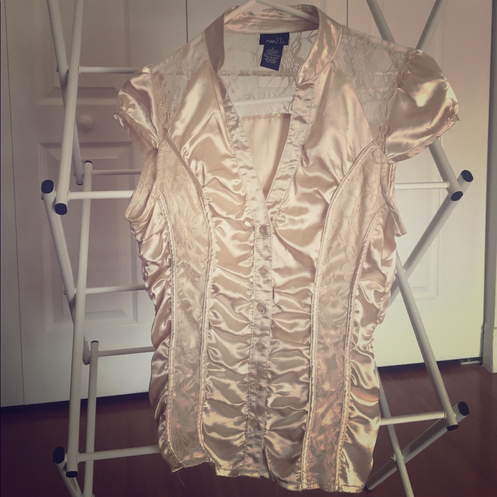Gold button down blouse