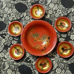 Vintage decorative oriental bowl set