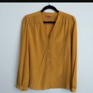 Tory burch mustard blouse