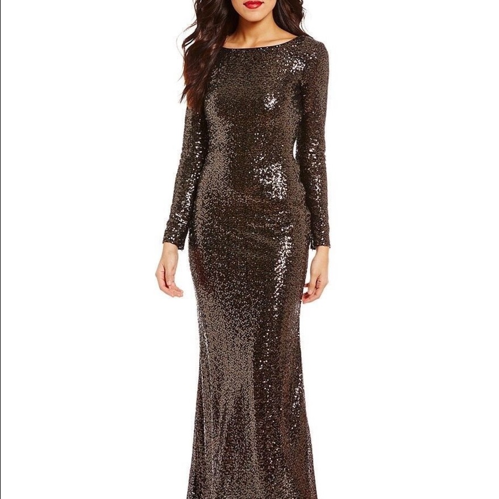 Calvin Klein L/S Sequin Gown