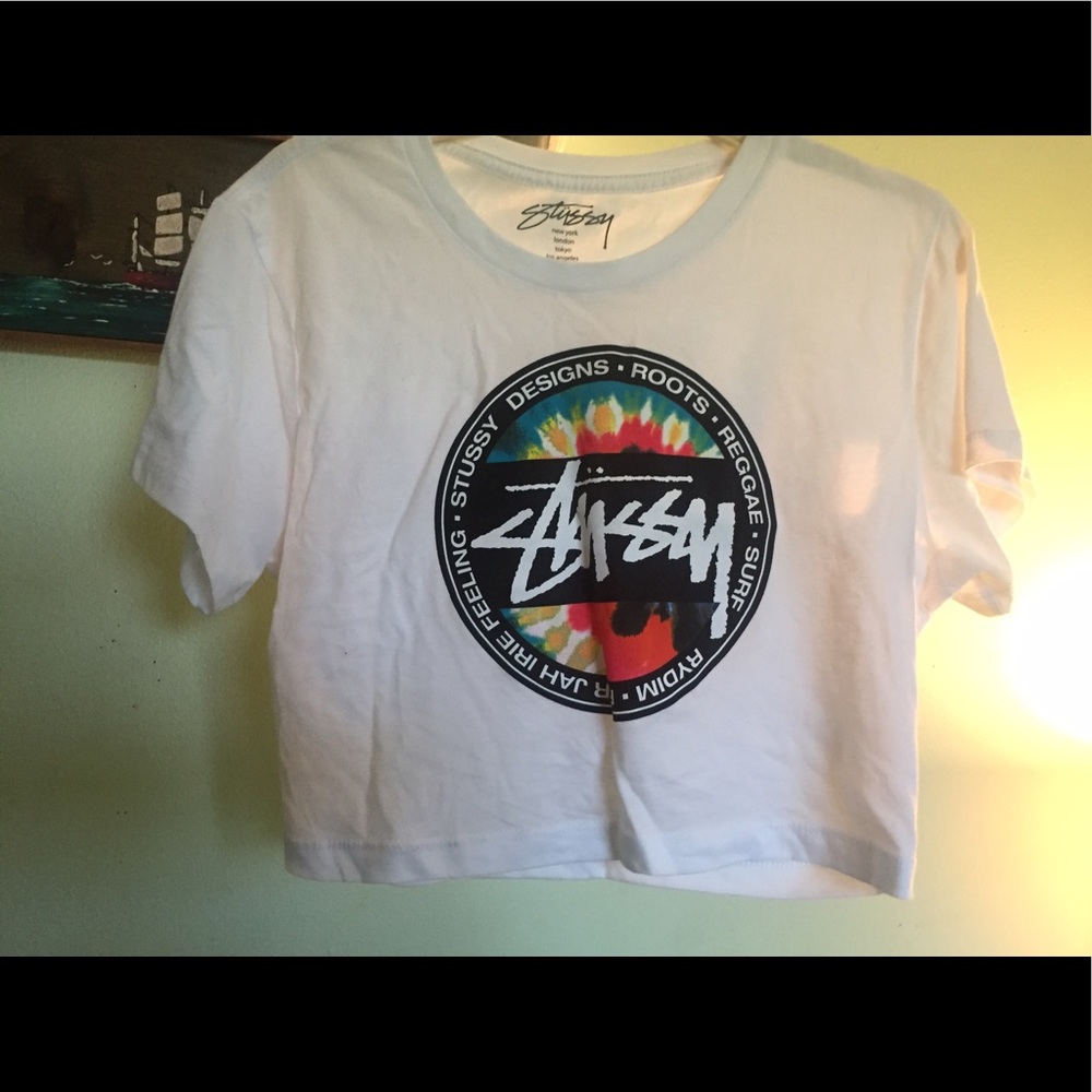 Crop tee hippie rainbow colors