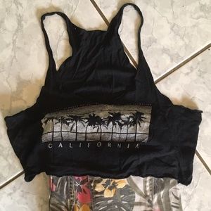 CALIFORNIA Black Crop Tank