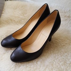 J. Crew Mona black leather pumps