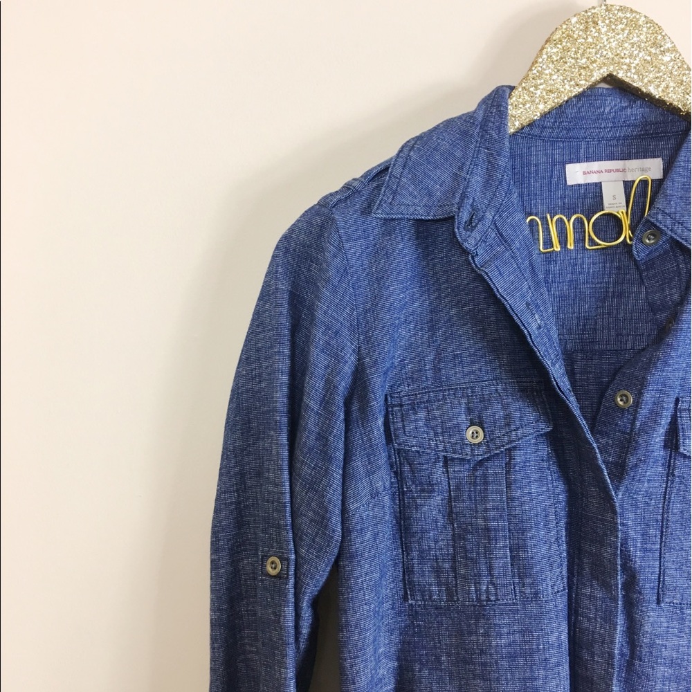 Banana Republic Heritage Blue Button Down Top - Picture 3 of 7