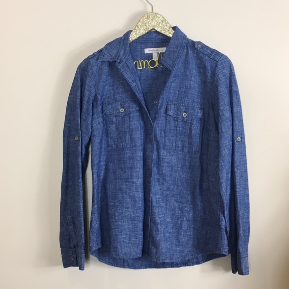 Banana Republic Heritage Blue Button Down Top - Picture 2 of 7
