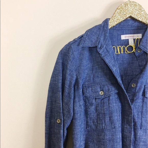 Banana Republic Heritage Blue Button Down Top - Picture 3 of 7