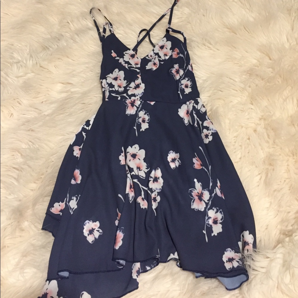 Floral blue dress