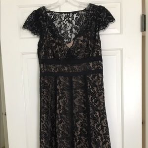Ann Taylor Loft Petite black lace cocktail dress
