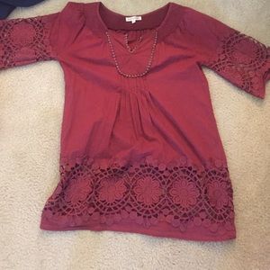 Burgundy top