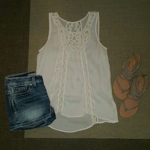 Adorable Chiffon and Lace Top