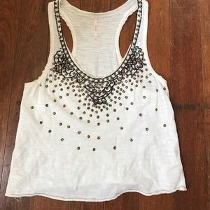 White and beaded top, S