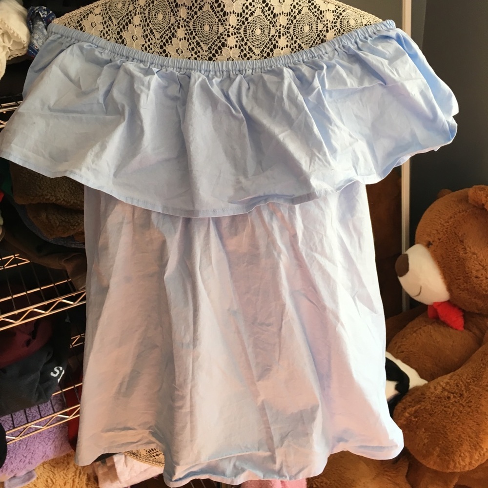 Blue off the shoulder top