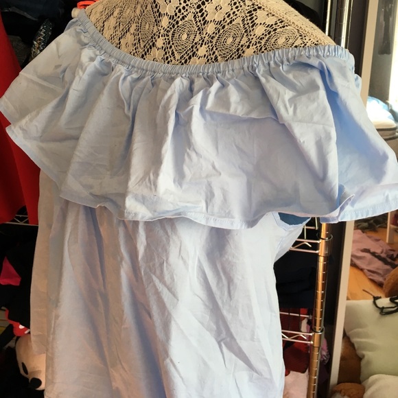 Blue off the shoulder top - Picture 2 of 3