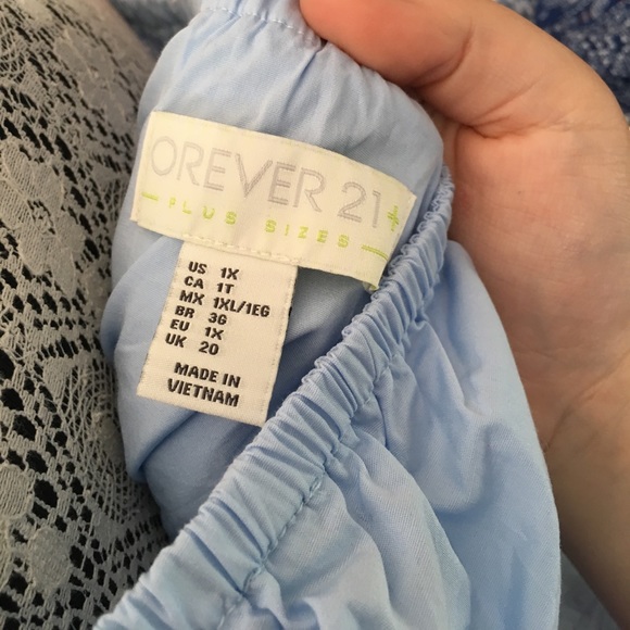 Blue off the shoulder top - Picture 3 of 3