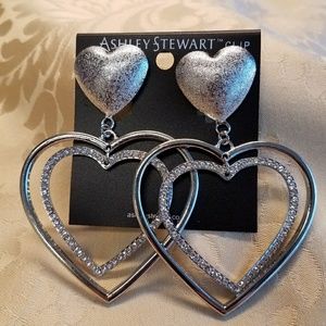 NWT - Heart Clip on Earrings